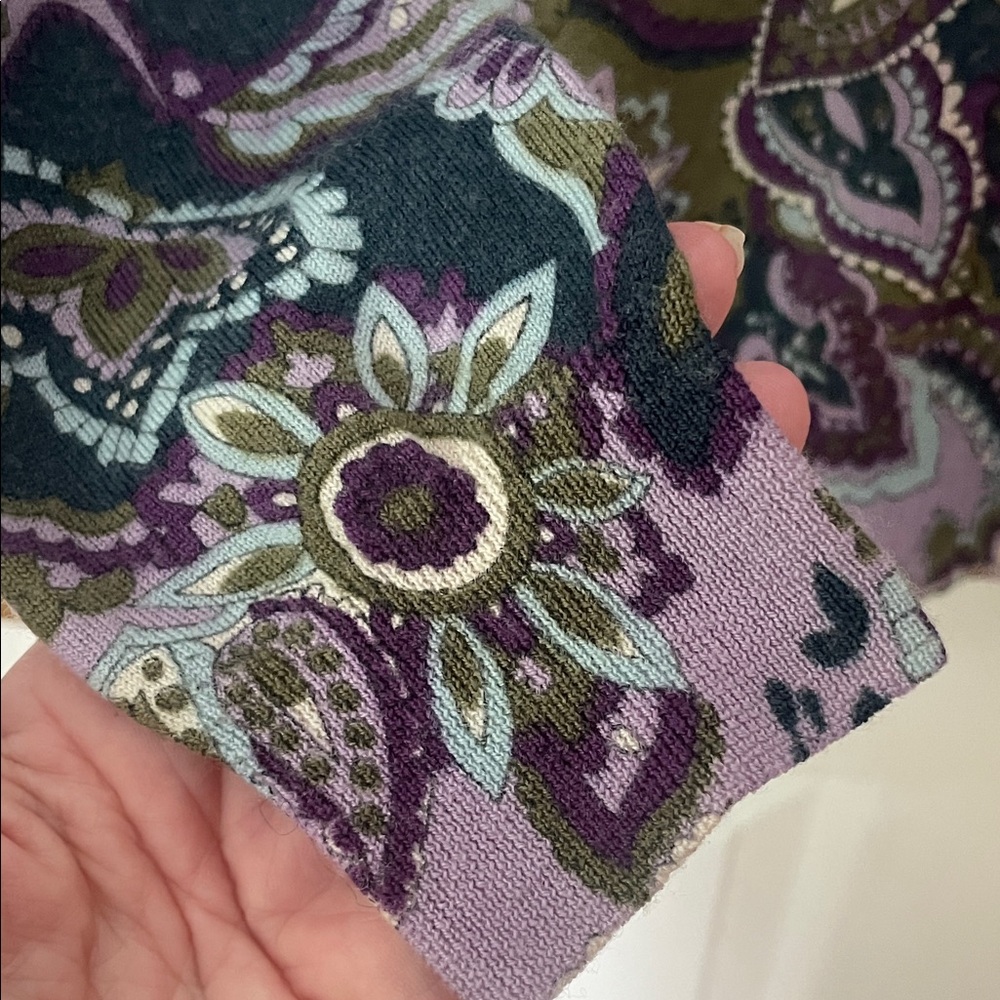 Talbots 100% merino wool Olive & Purple Paisley sweater Chic, unique, gorgeous! - Picture 6 of 9